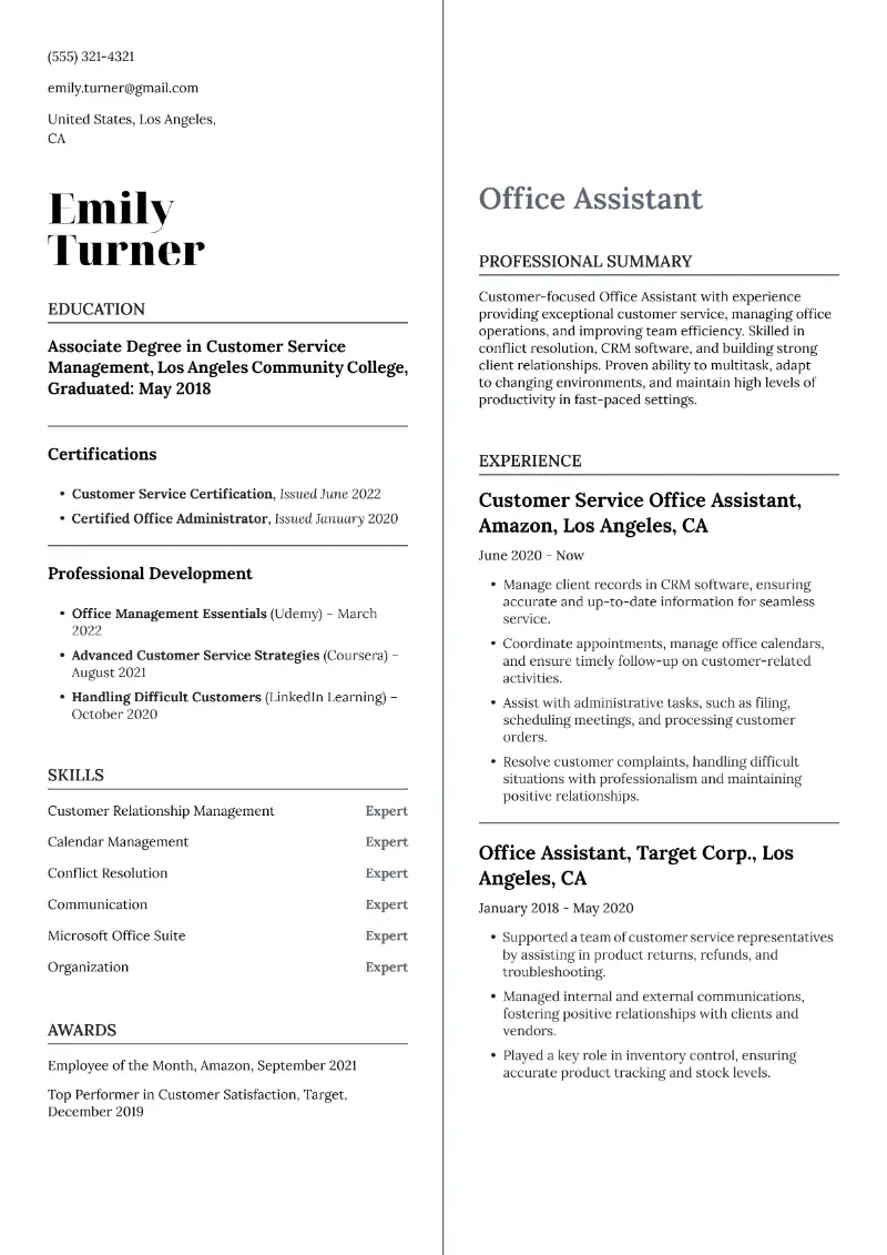 Office Assistant Resume Office Assistant Resume