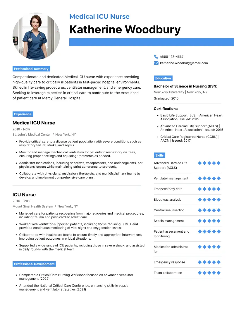 ICU RN Resume: Examples, Tips, and Skills to Showcase