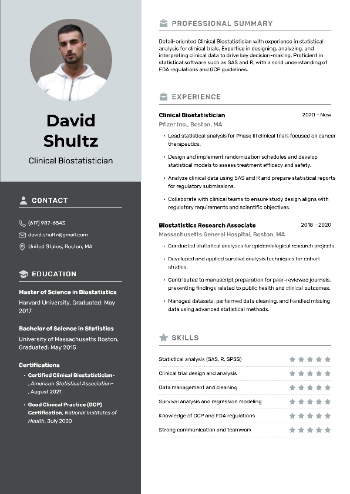 Clinical Biostatistician Resume