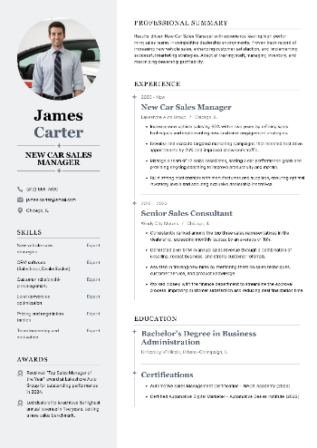 New Car Sales Manager Resume New Car Sales Manager Resume
