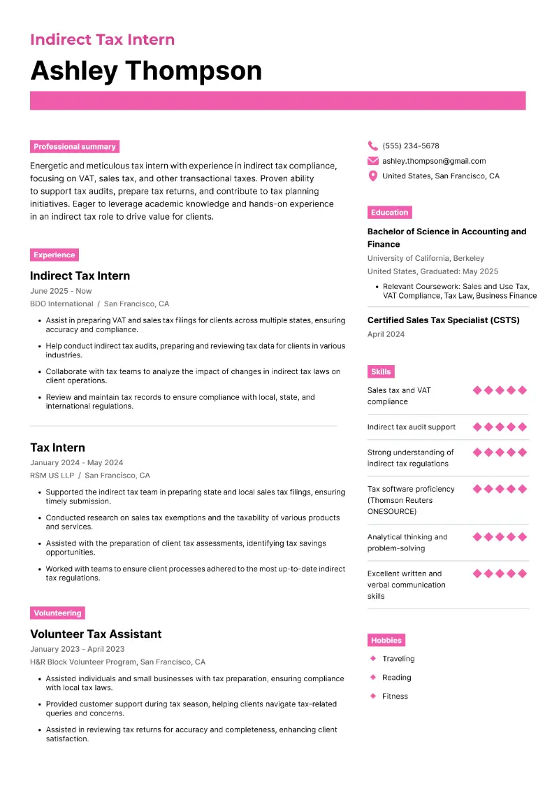 CV for Law Internship Examples and Best Practices for 2025