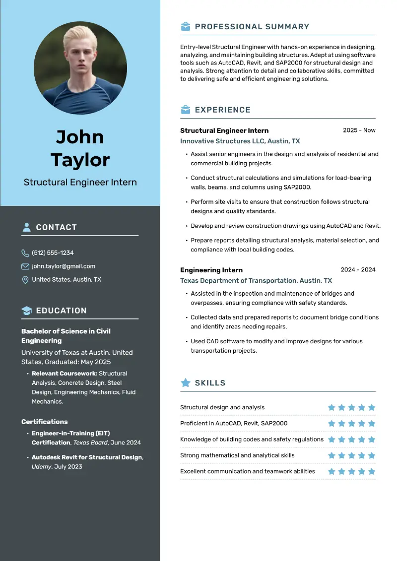 Entry-Level Civil Engineer Resume Examples and Guide