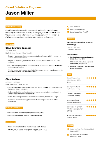 Cloud Solutions Engineer  Resume