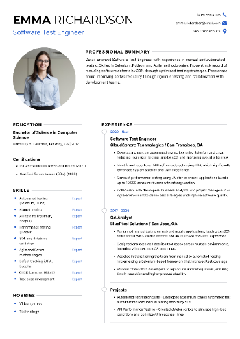 Software Test Engineer Resume Software Test Engineer Resume