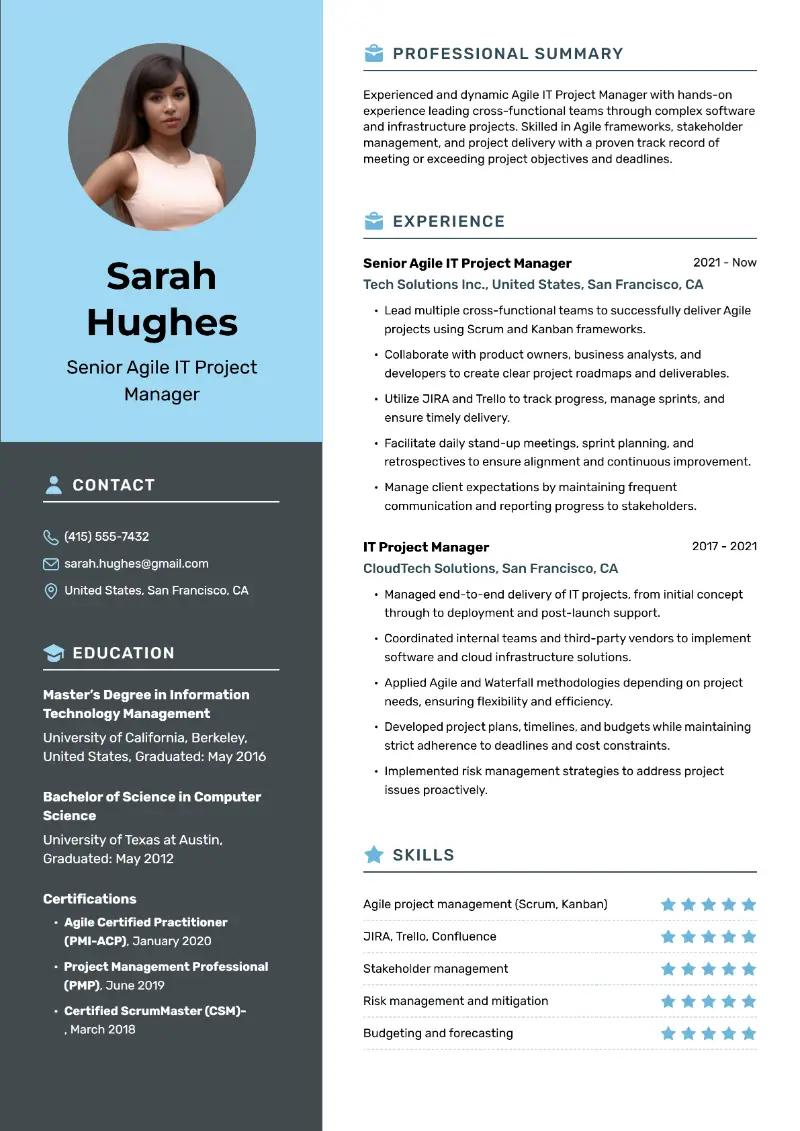 IT Project Manager Resume Examples for 2025