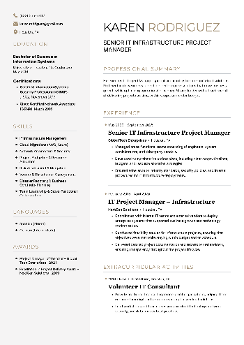 Senior IT Infrastructure Project Manager  Resume Senior IT Infrastructure Project Manager  Resume