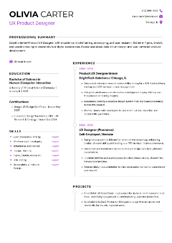 UX Product Designer Resume UX Product Designer Resume