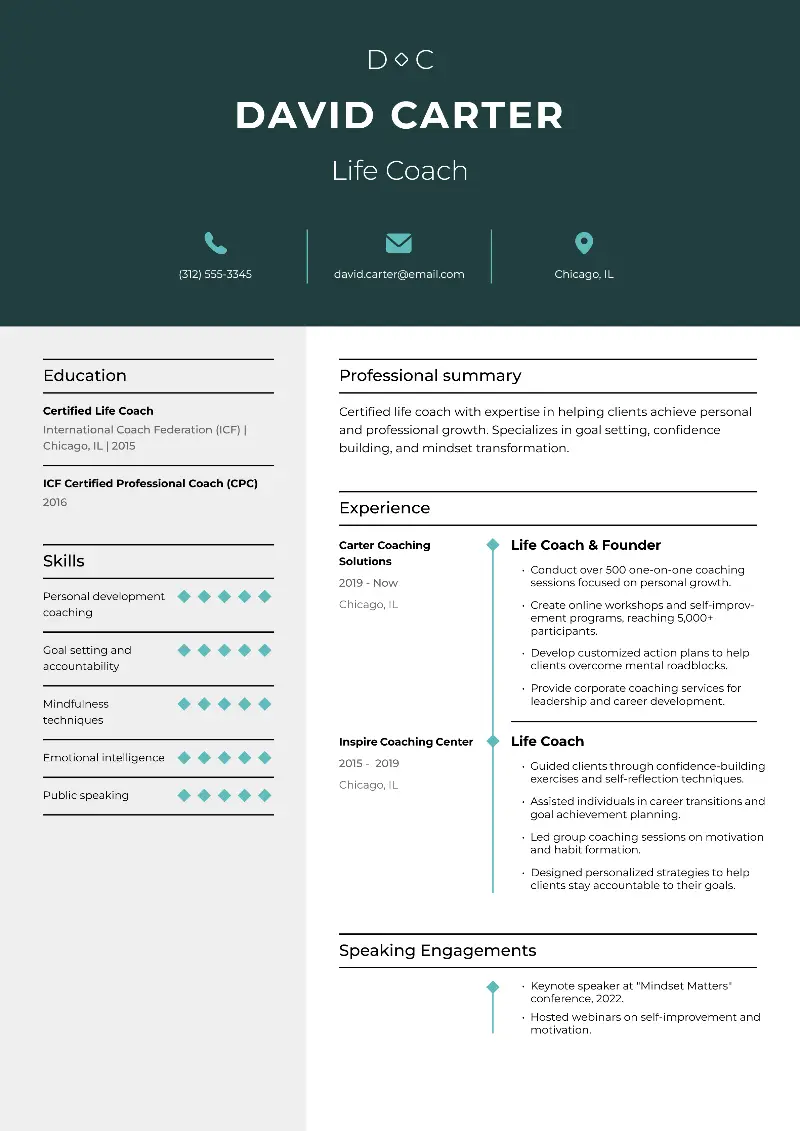 Life Coach Resume Life Coach Resume