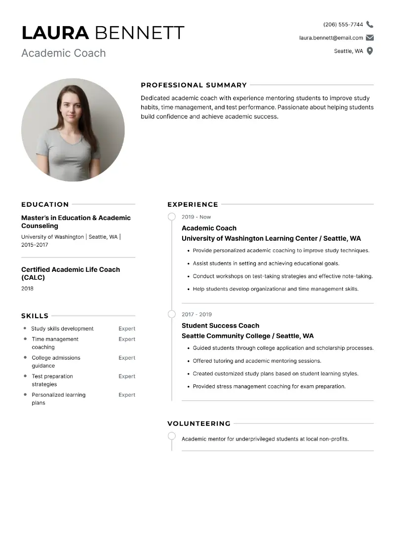 Academic Coach Resume Academic Coach Resume