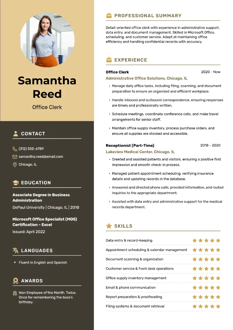 Clerical Resume Examples & Writing Tips for Success