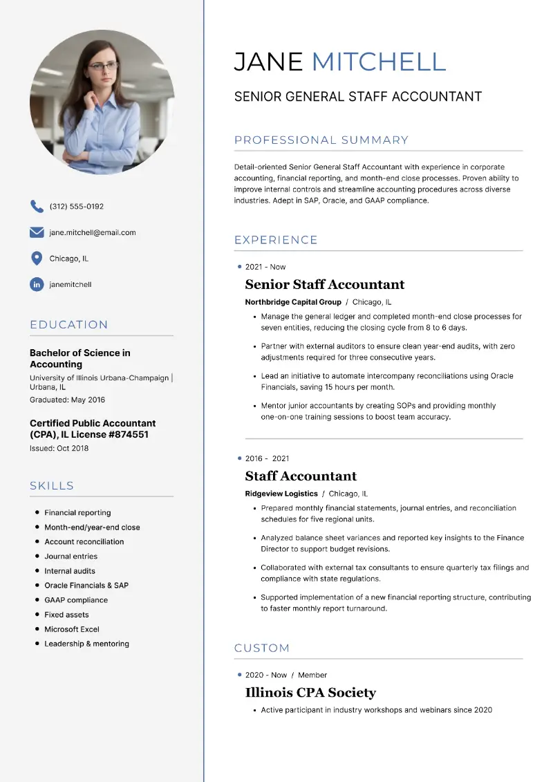 Senior Staff Accountant Resume Examples That Get Interviews