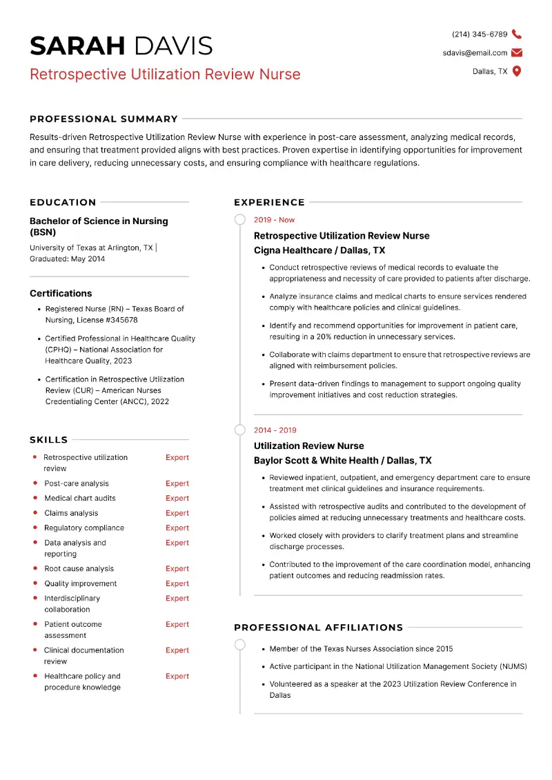 Retrospective Utilization Review Nurse Resume Retrospective Utilization Review Nurse Resume