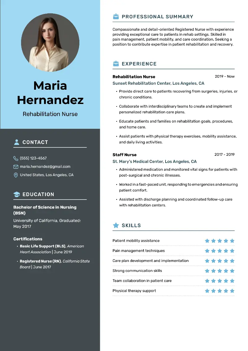 Rehab Nurse Resume Examples, Samples & Tips for 2025