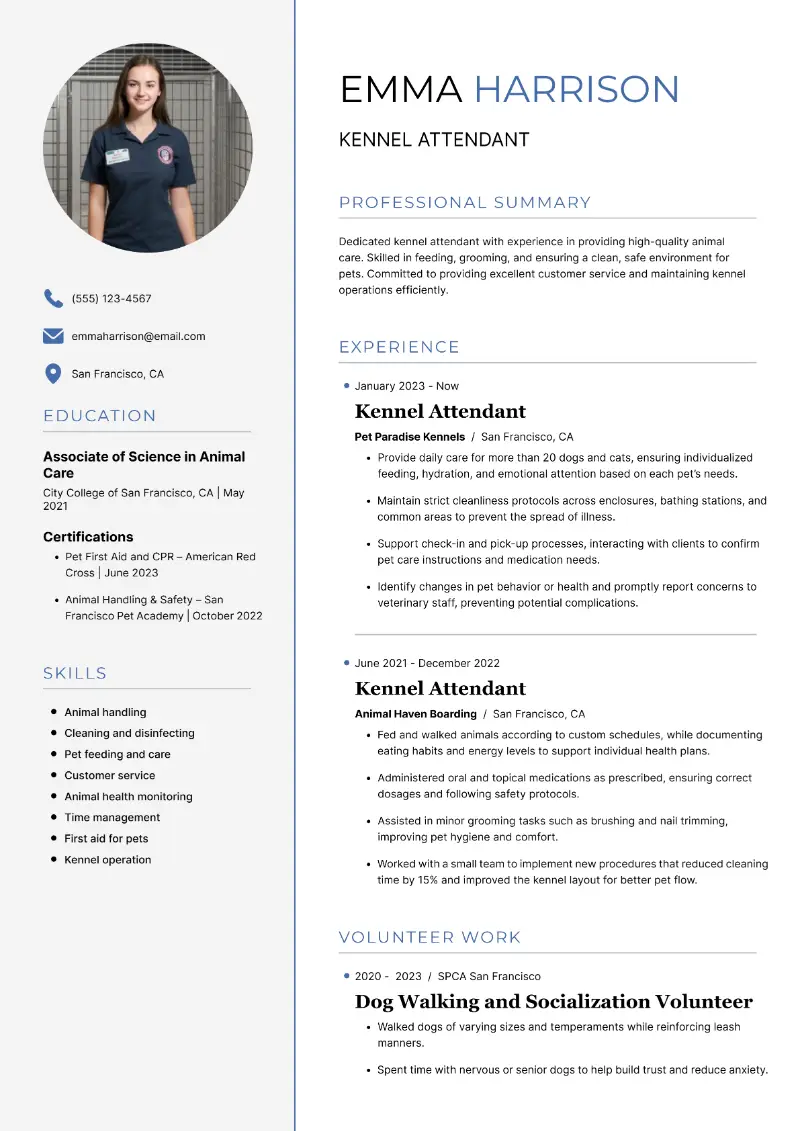 Kennel Assistant Resume Examples and Tips to Stand Out
