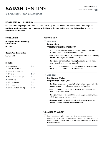 Marketing Graphic Designer Resume Marketing Graphic Designer Resume