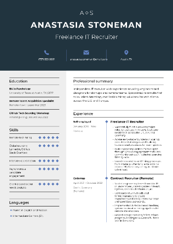 Freelance IT Recruiter Resume Freelance IT Recruiter Resume