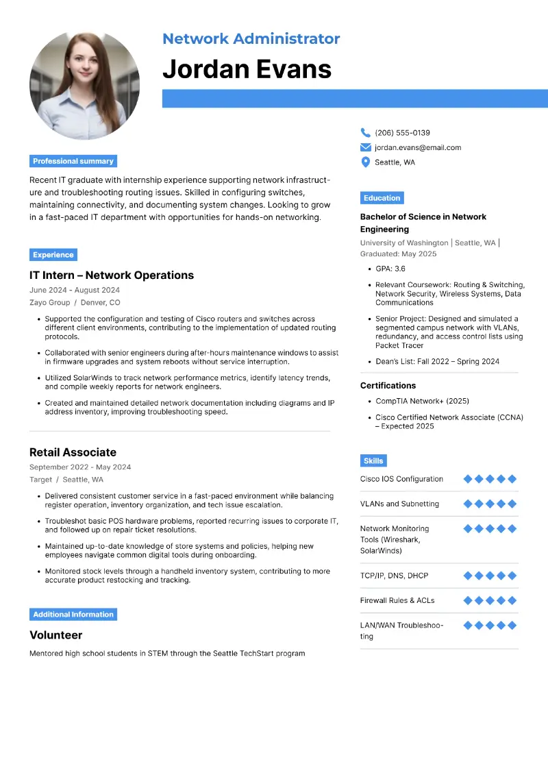 Entry-Level System Administrator Resume Examples for 2025