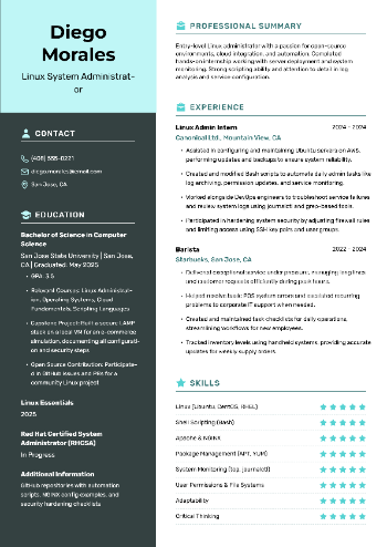 Linux System Administrator Resume