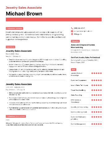 Jewelry Sales Associate Resume