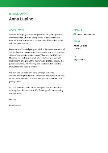 Illustrator  Cover Letter