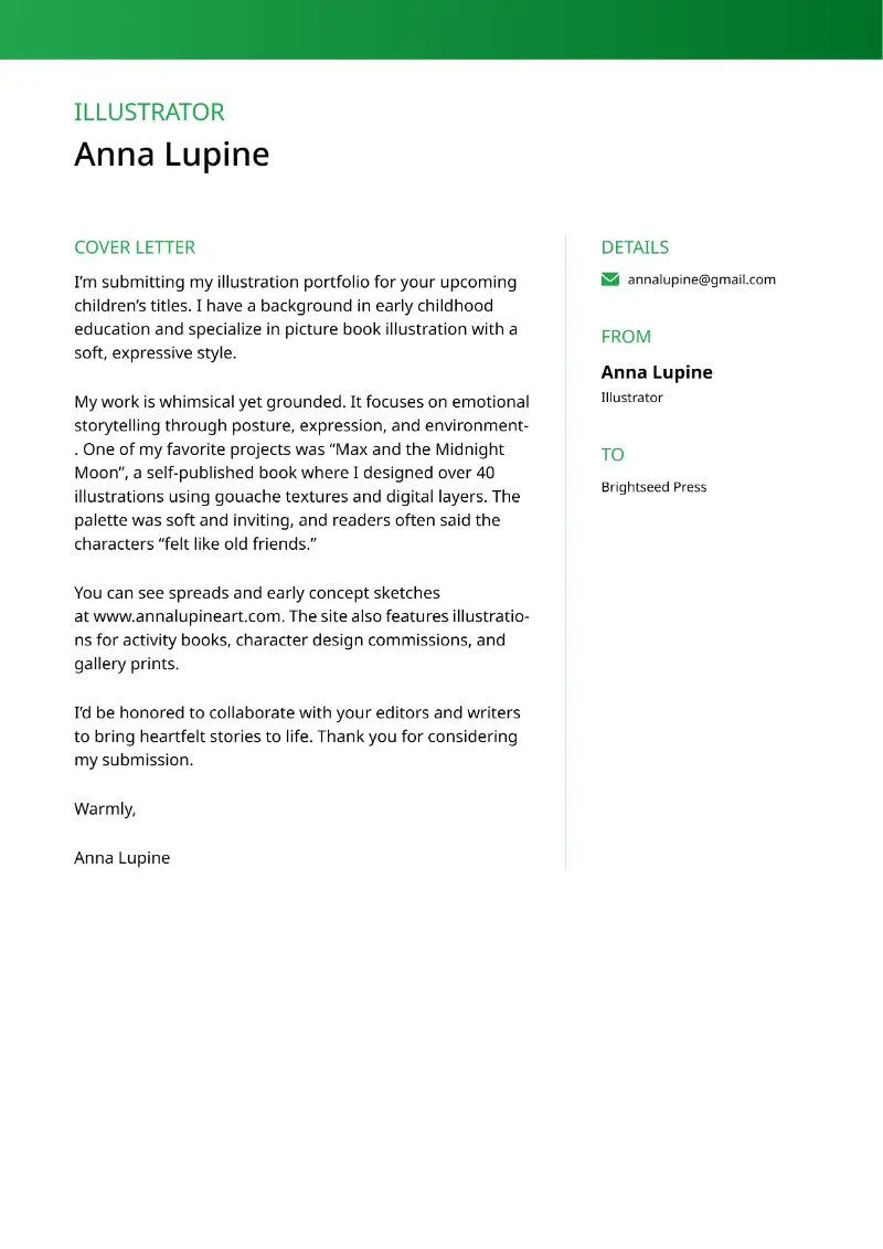 Illustrator  Cover Letter