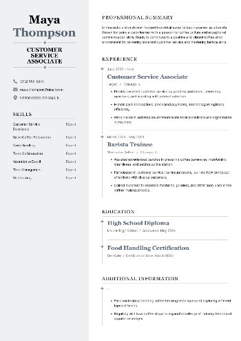 Customer Service Associate  Resume