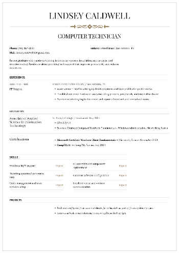 Computer Technician Resume Computer Technician Resume