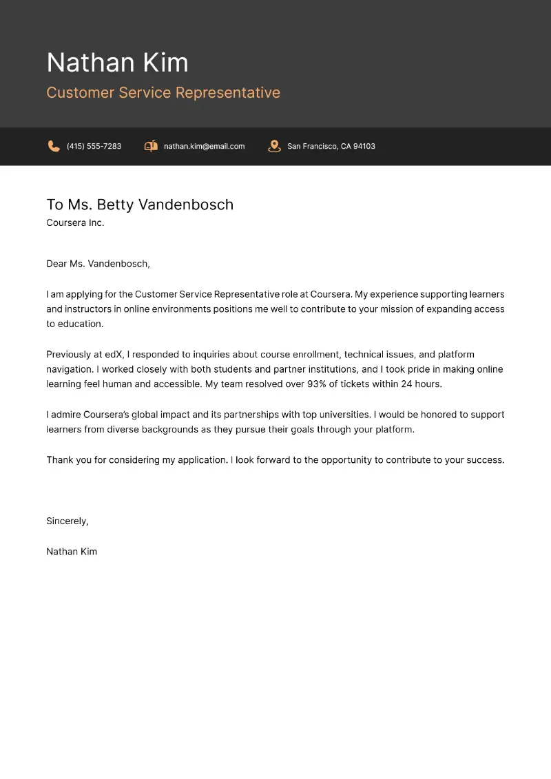Call Center Representative Cover Letter Examples and Tips