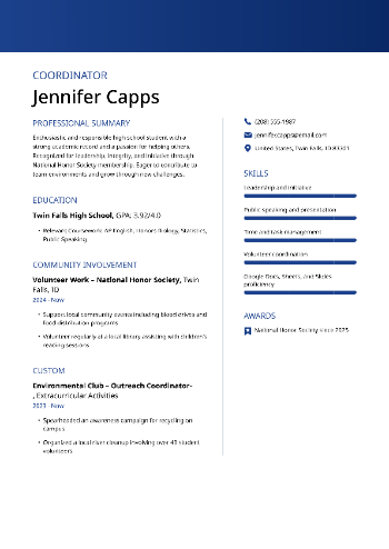 Coordinator Resume