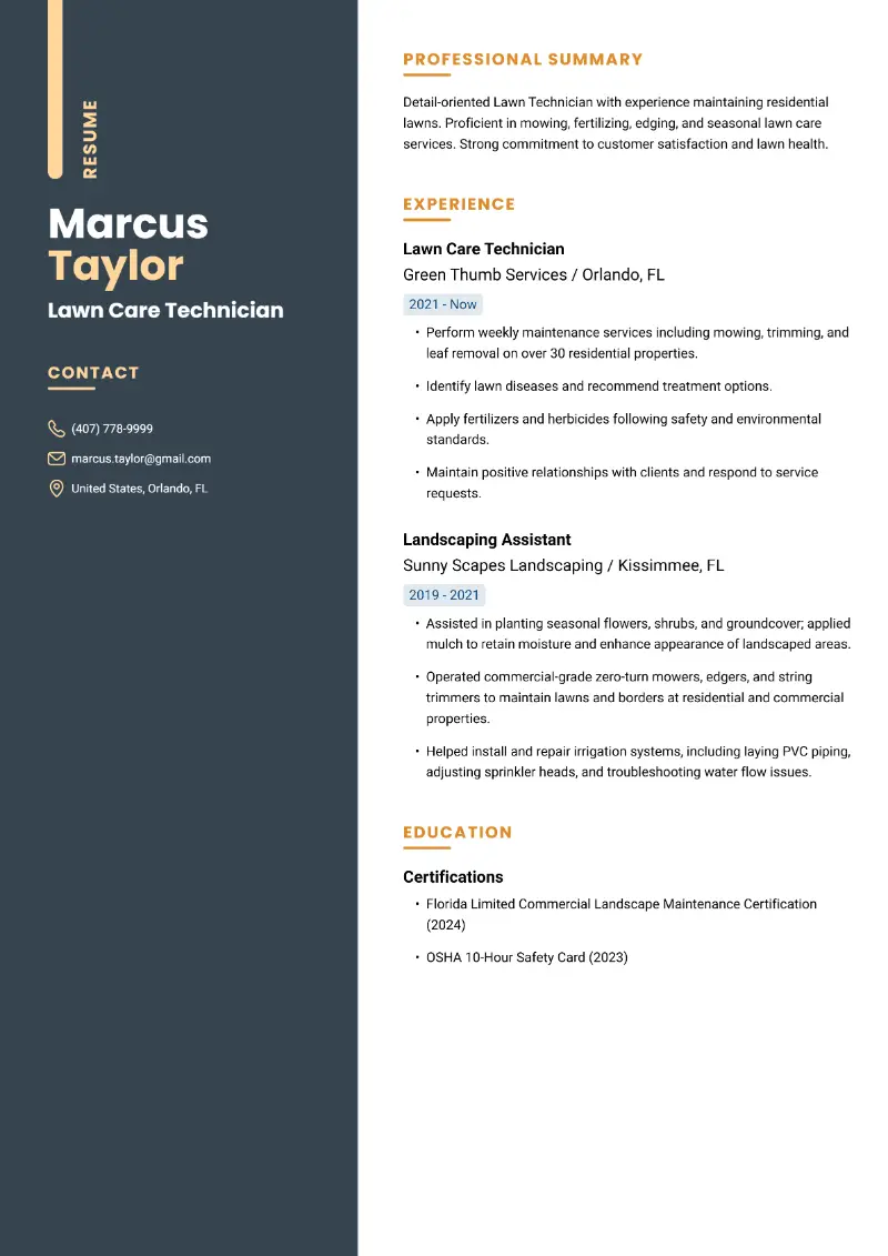Great Lawn Care Worker Resume Examples and Templates