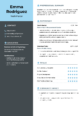 Youth Mentor CV
