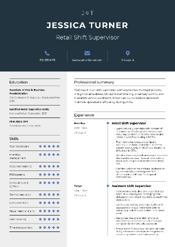 Retail Shift Supervisor CV