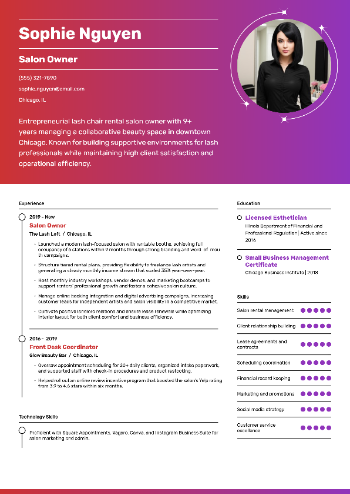 Salon Owner Resume