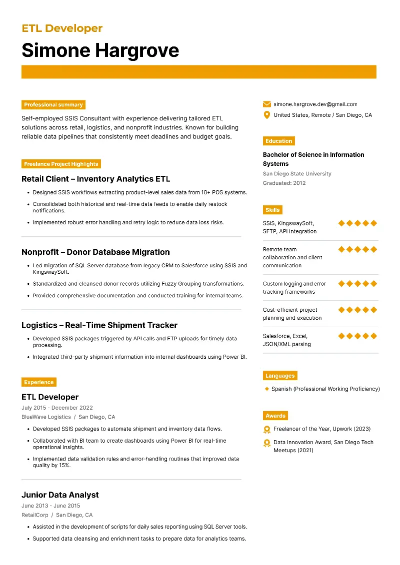 ETL Developer  Resume