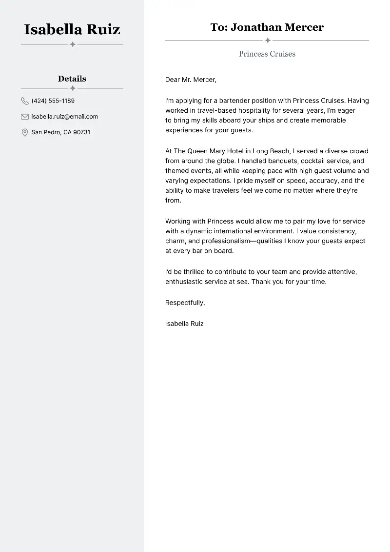  Cover Letter