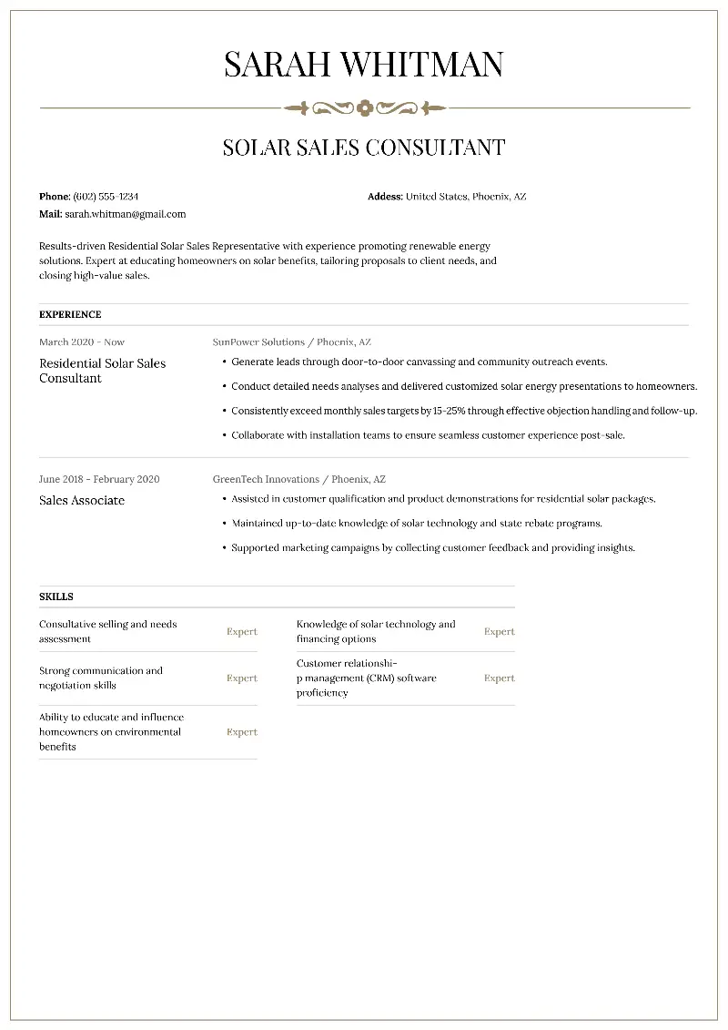 Door to Door Sales Resume Examples & Top Skills for 2026