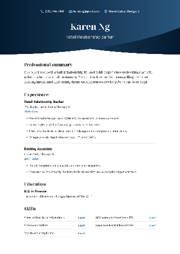 Retail Relationship Banker CV