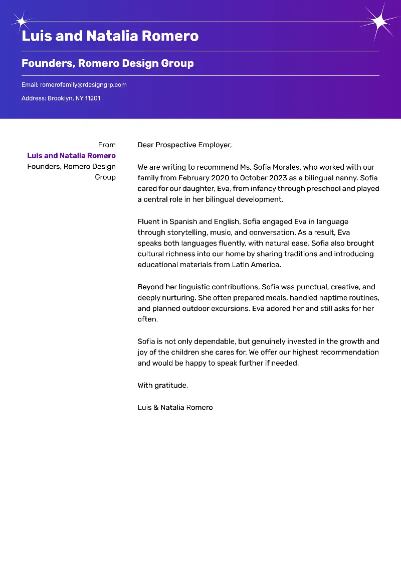 Founders, Romero Design Group Cover Letter