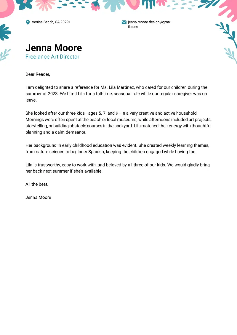 Freelance Art Director Cover Letter