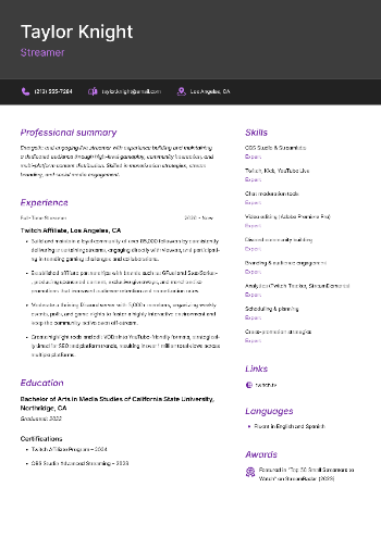 Streamer CV