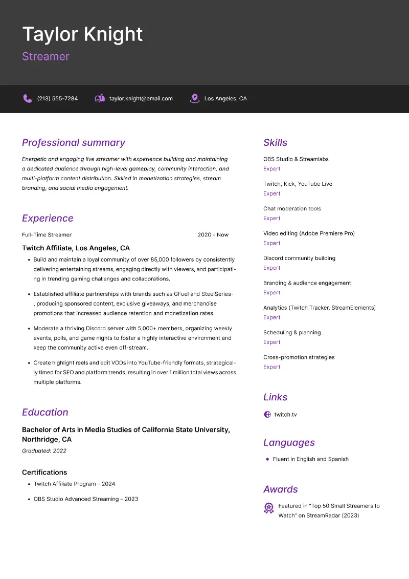 Gamer Resume Examples and Tips to Level Up Your Career