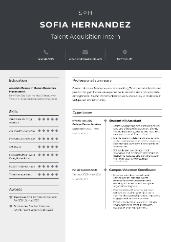 Talent Acquisition Intern Resume Talent Acquisition Intern Resume
