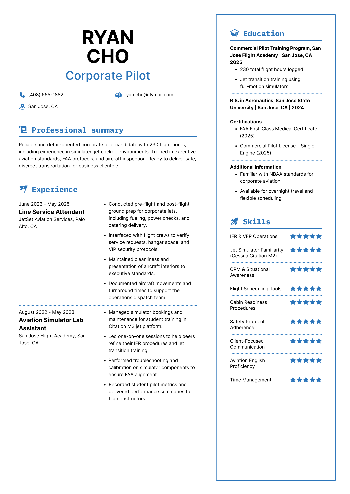 Corporate Pilot Resume Corporate Pilot Resume