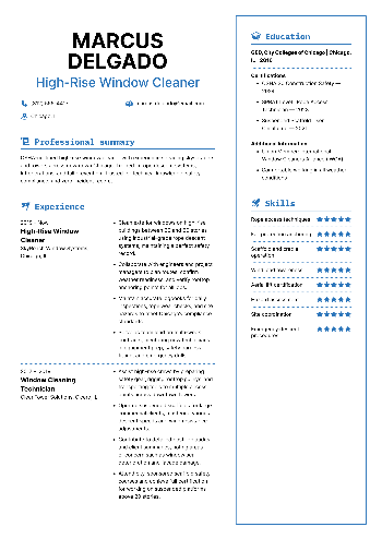 High-Rise Window Cleaner Resume High-Rise Window Cleaner Resume