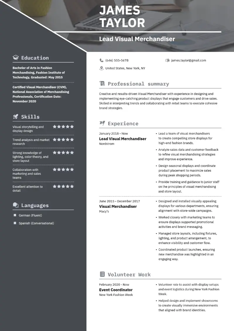 Lead Visual Merchandiser Resume