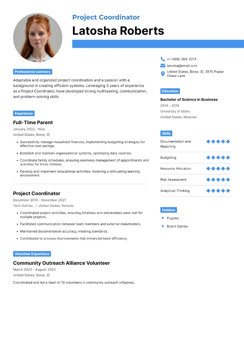 Stay-at-Home Mom Resume Examples & Guide 2024