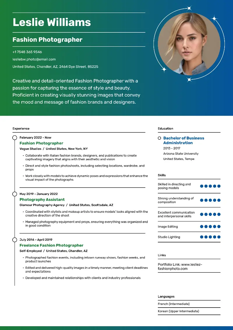 Fashion Photographer Resume Fashion Photographer Resume