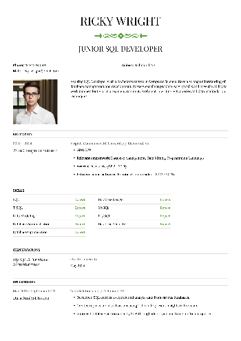 Junior SQL Developer Resume Junior SQL Developer Resume