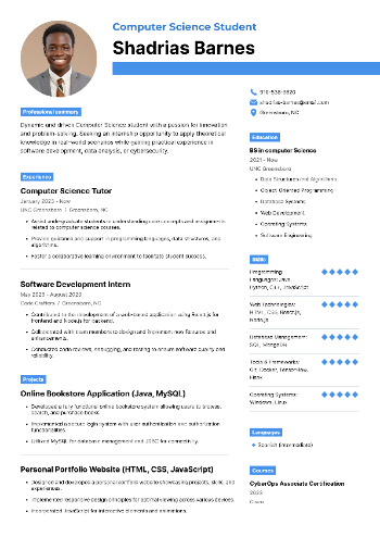 Computer Science Student Resume