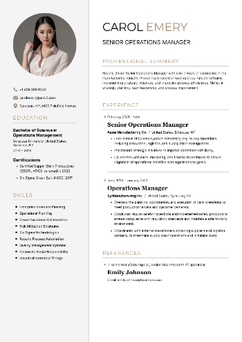 Senior Operations Manager Resume Senior Operations Manager Resume